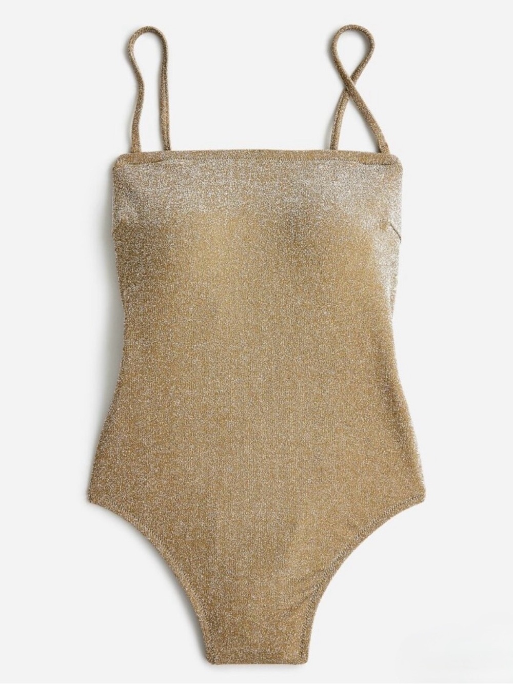 J Crew Metallic Gold Glitter One-Piece Swimsuit, Size 12